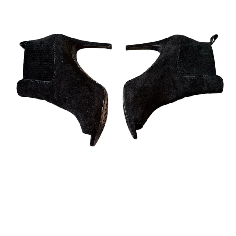 PEDRO GARCIA BLACK SUEDE LEATHER OPEN TOE STILETTO ANKLE BOOTIES SHOES 39
